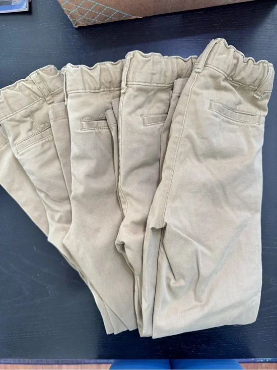 4 Pairs Khaki Uniform Pants - BOYS 8 slim USED
