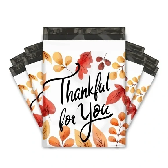 20 (10” x 13”) Thankful for You Poly Mailers Poly Bags NEW