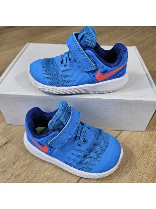 Nike Star Runner Sneakers Unisex size 6C Toddler Blue Shoes 907255-408 Hook Loop