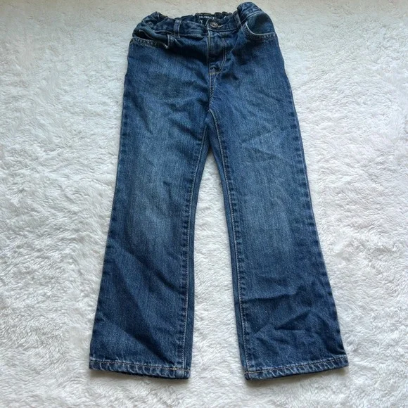 The Childrens Place Boys Blue Bootcut Jeans Medium Wash Size 5T Adjustable Waist
