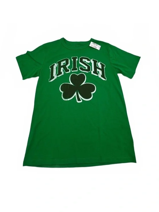 Green Irish Shamrock Graphic T-Shirt Size Large 10/12 Cotton Blend