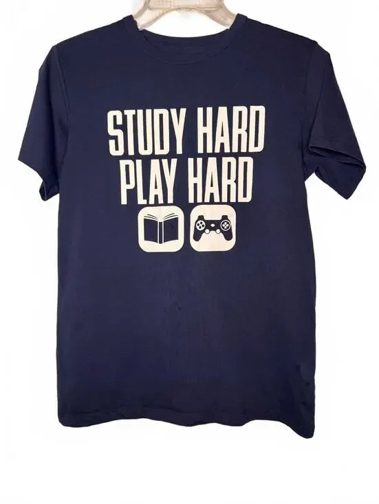 Study Hard Play Hard Graphic T-Shirt | The Children’s Place | Size L (10/12)
