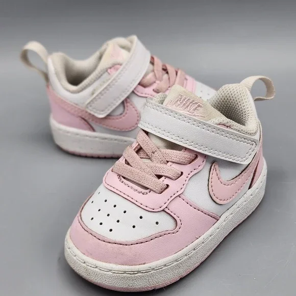 Toddler Baby Size 4 C NIKE Court Borough Low Recraft (TD) White Pink DV5458-105