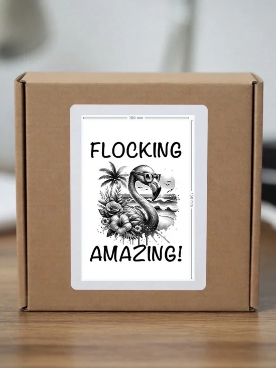 Flocking Amazing Flamingo Stickers  4”x6”-100ct.