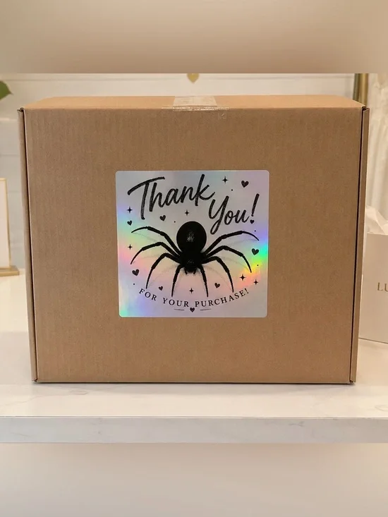 Spider Thank You Stickers 3”x3”-100ct. New