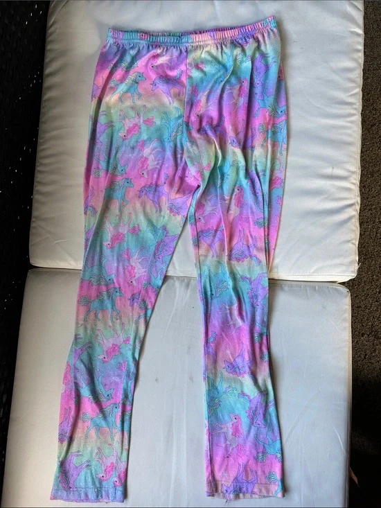 Girls' Pastel Unicorn Print Leggings - Multicolor