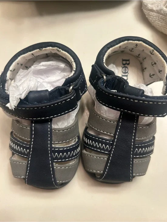 NWOT-Born Primitive Navy and Gray Baby Walker Sandals