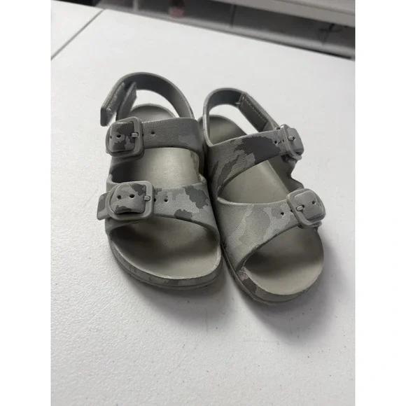Toddler Boys Two Buckle EVA Sandals 11/12 Grey Camo SlipOn H
