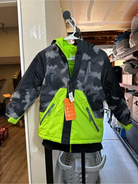 The Children's Place Black & Lime Green Boys' Winter Jacket