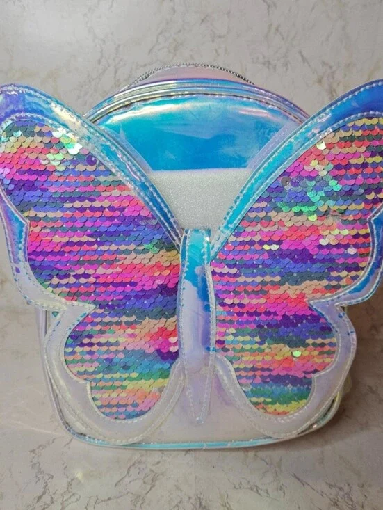 The Children's Place Iridescent Butterfly Sequin Mini Backpack - Rainbow