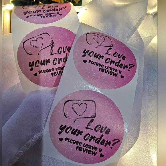 White 50 ct 2 Inch Love Your Order Stickers