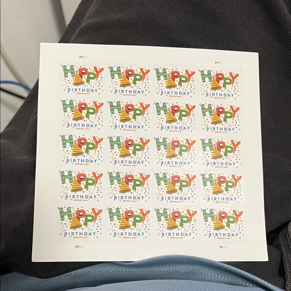 50 Books  'Happy Birthday' Postage Stamps - Colorful Party Design 1000 Pcs good