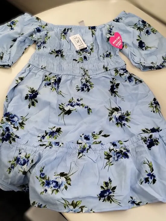 The Children's Place Floral Light blue dress / Size M/M   7/8