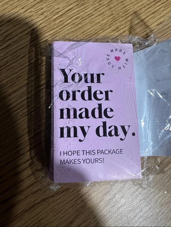 Pink 'Your order made my day' Note Cards