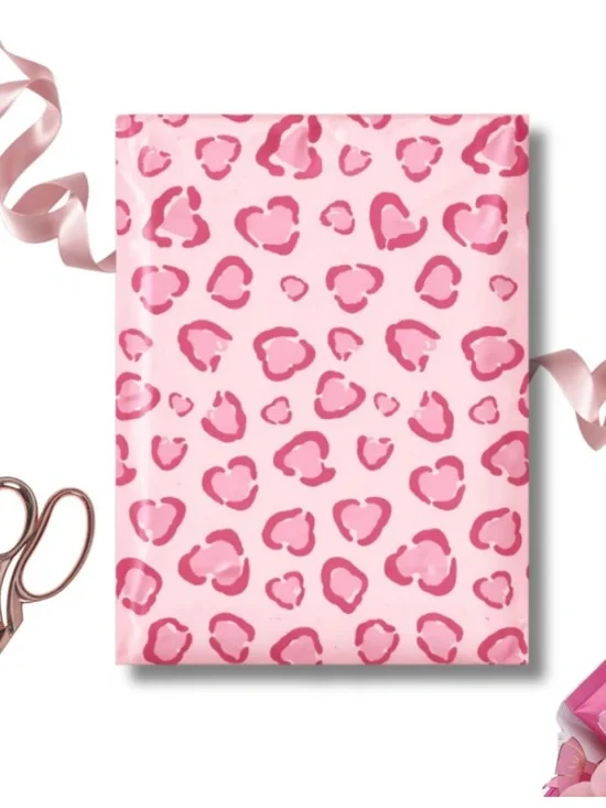 Polymailers!  Leopard Heart Pattern