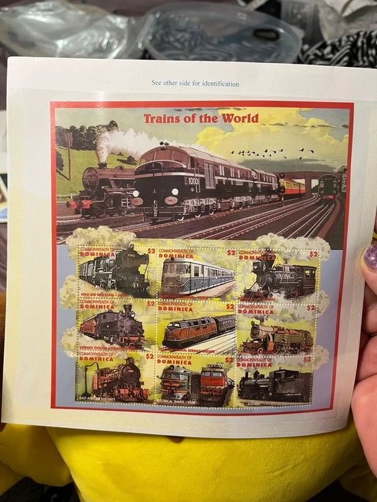 Trains of the World Collectible Stamp Sheet - Multicolor