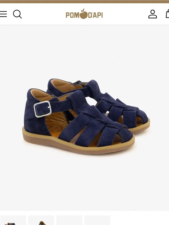 Pom D’api poppy daddy navy suede fisherman sandals
