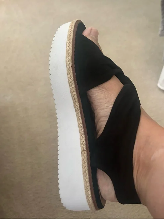 Caslon Black Knotted Espadrille Sandals suede upper and leather foot bed. New!