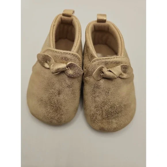 Just One You Carter's Infant 3-6M Girls Tan Shimmery Slip-on Shoe