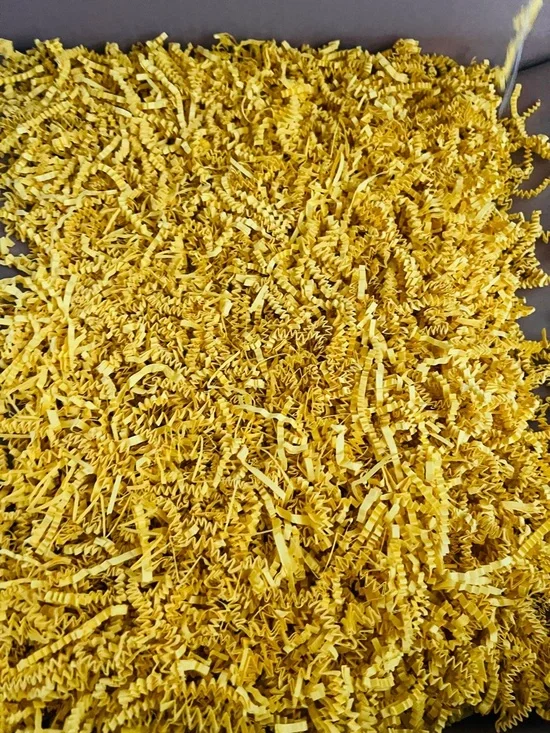 Crinkle Paper - 10lbs Box of Yellow crinkle paper. Packing Filler for gifts