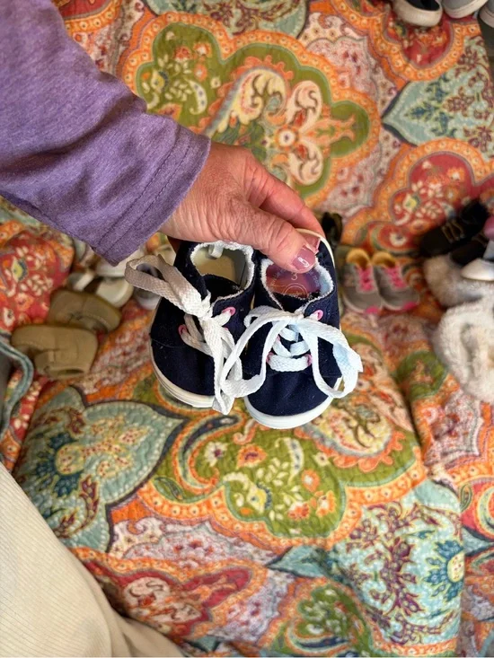 Wonder Nation Navy and White Baby Lace-Up Sneakers and New Balance multi colored