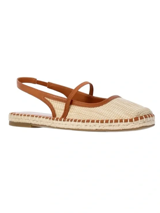 Time and Tru Women's Raffia Slingback Espadrille Shoes NWT