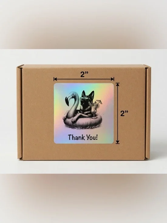 German Shepherd Thank You Stickers-  2”x2” 100ct.