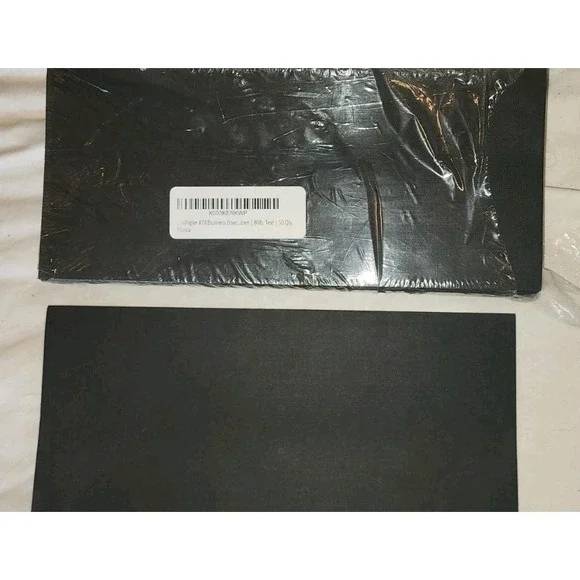 50 Black Business Envelopes 4 1/8 X 9-1/2  #10 Lux Linen Finish 80lb Text New Nw
