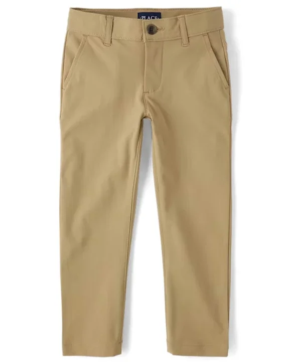 NEW The Children's Place Boy Flax Tan Uniform Quick Dry Skinny Chino Pants 16