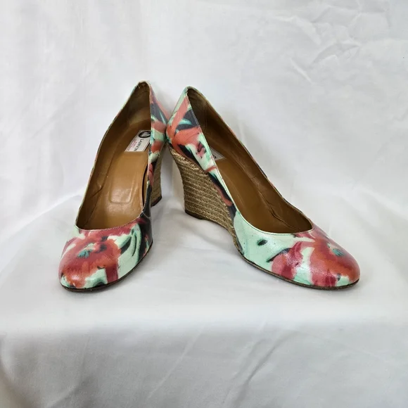 Lanvin Womens Leather Multicolor Floral 3.5