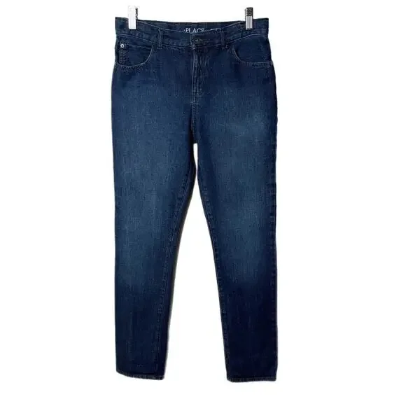 Children's Place Girl's Skinny Jeans 14 Dark Wash High Rise Denim 100% Cotton