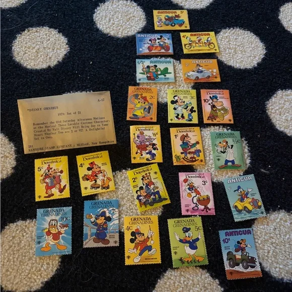 Vintage mint Disney postage stamps