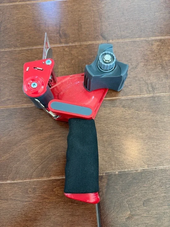 Red Packing Tape Dispenser with Soft Grip Handle
