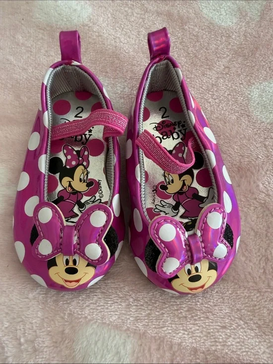 Disney Minnie Mouse Purple Polka Dot Mary Jane Baby Shoes