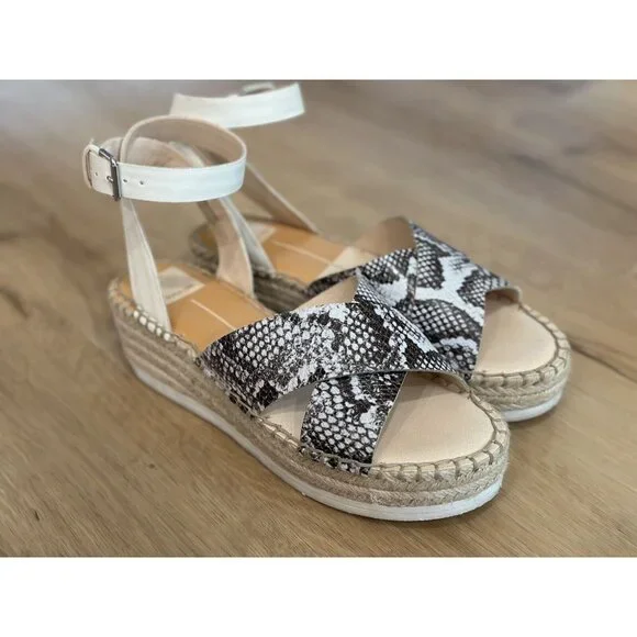 Dolce Vita Women’s Stella Ivory Snake‎ Print Sandal Size 9.5