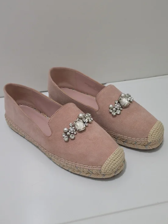 Karl Lagerfeld Paris Margie Embellished Suede Espadrilles