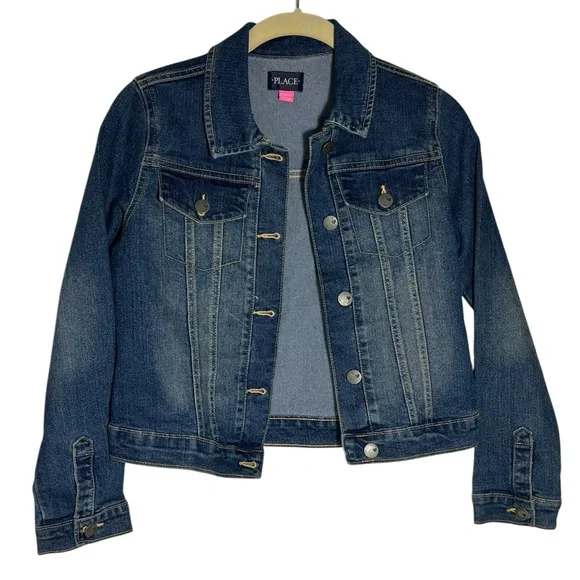 Denim Jacket with Button‎ Closure