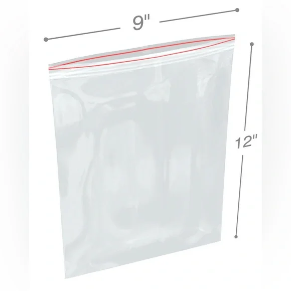 Clear 9x12 Resealable Plastic Bags-Set of 15