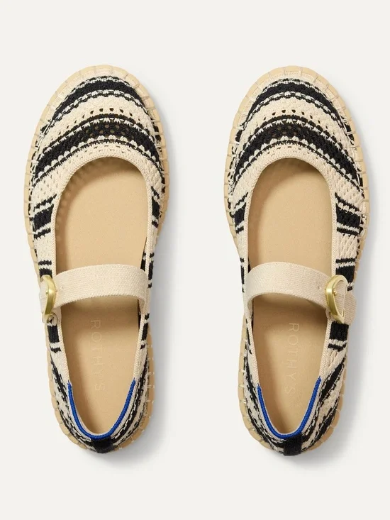 Rothy's The Espadrille Mary Jane - Compass Stripe Size 6