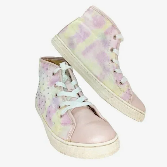 The Childrens Place Girls Pre-owned Pink High Top w/Rhinestones Sneakers - sz. 4