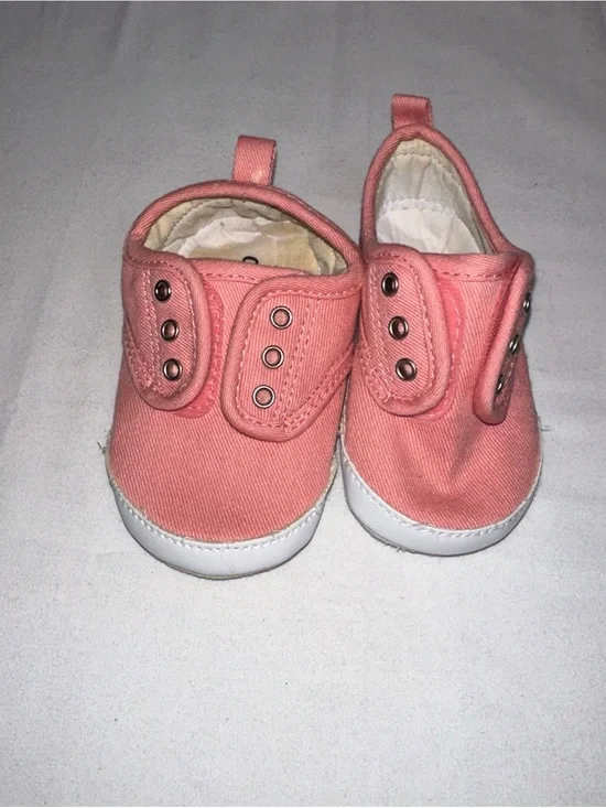 Old Navy Coral Canvas Slip-On Baby Shoes