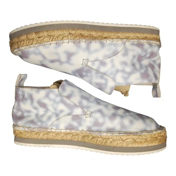 Miista London Platform Espadrille Shoes Womens US 7.5 EU 38 Animal Print Slip On