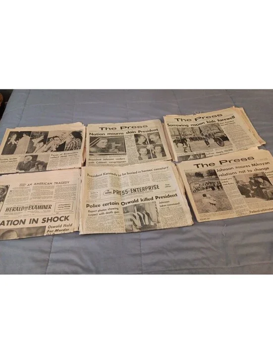 Lot of jfk assassination newspapers nov 22-26 1963