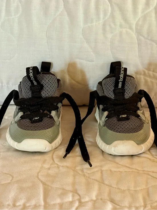 New Balance Kids white and Gray Athletic Sneakers