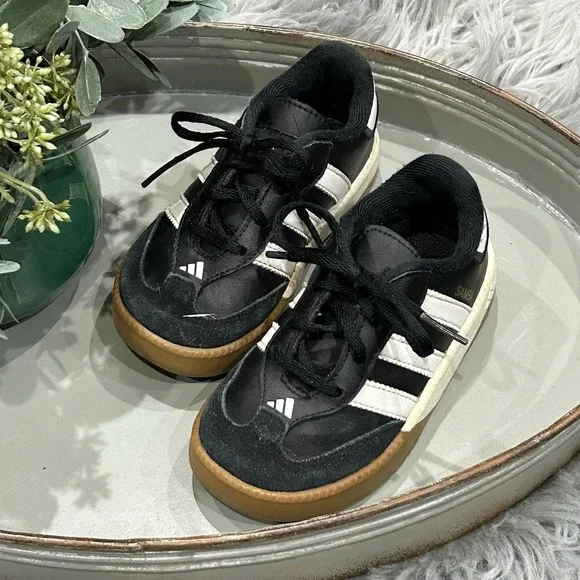 Adidas‎ Samba 3 Stripe Baby Boys Size 8K M Athletic Walking Shoes 789002 Black