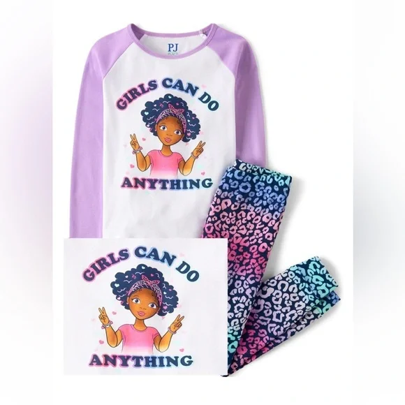 Girls Girls Can Do Anything Snug Fit Cotton Pajamas ~ Tidal