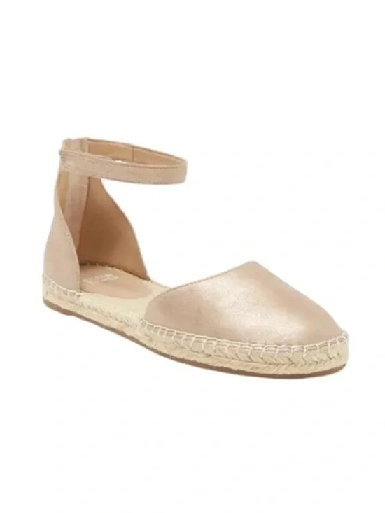 Eileen Fisher Lala Metallic Nude Ankle-Strap Espadrille