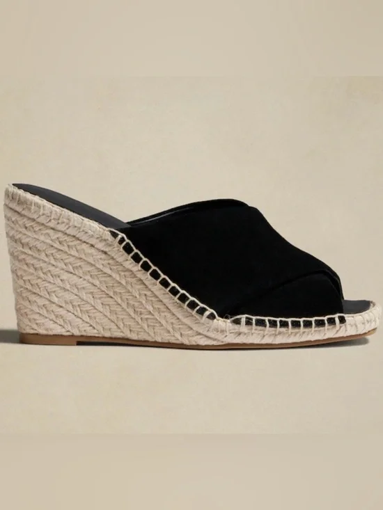 Banana Republic Women’s  Espadrille Wedge Sandals Black Size 7