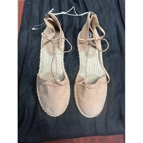 NWOT‎ Eileen Fisher Women 6 Strappy Espadrille Flats Sandals Toffee Cream Resort