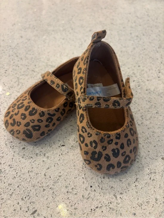 Carter’s Leopard Print Mary Jane Baby Shoes 9-12M